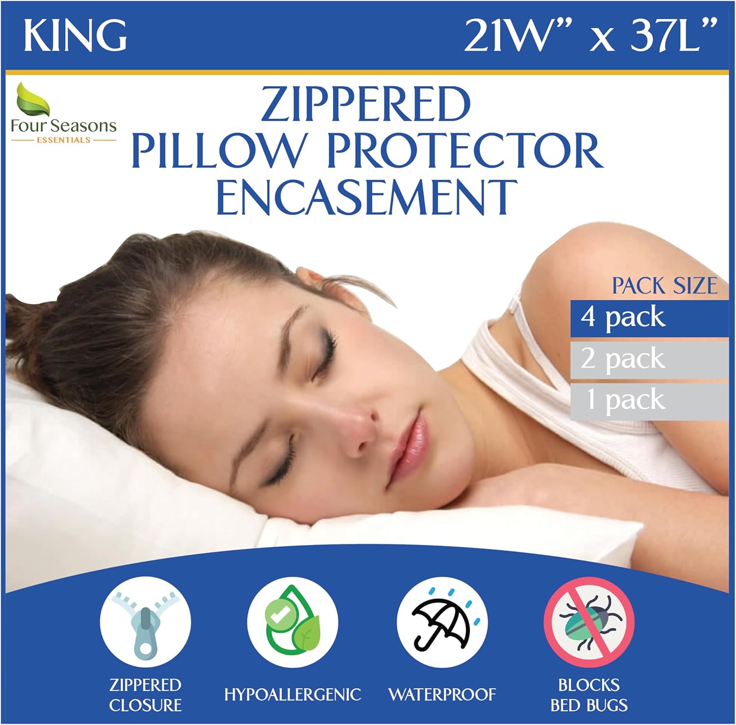 Waterproof King Pillow Protectors for Allergy Relief and Comfort
