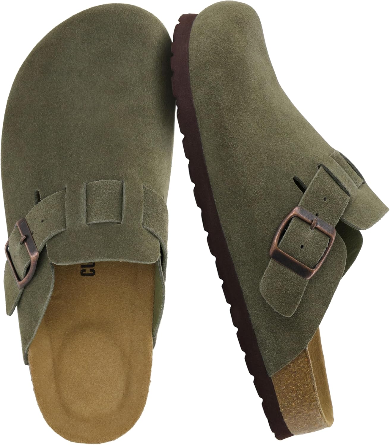 CUSHIONAIRE Hana Genuine Leather Suede Classic Clog for Women