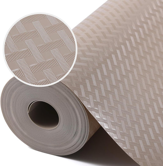 Beige Shelf Liners for Kitchen Cabinets Waterproof & Oil-Proof