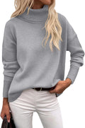 Turtleneck Sweater Women Oversized High Low Hem - Cozy Fall Staple
