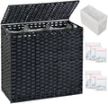 Laundry Hamper with Lid 132 L Wicker Laundry Basket - Large, Durable