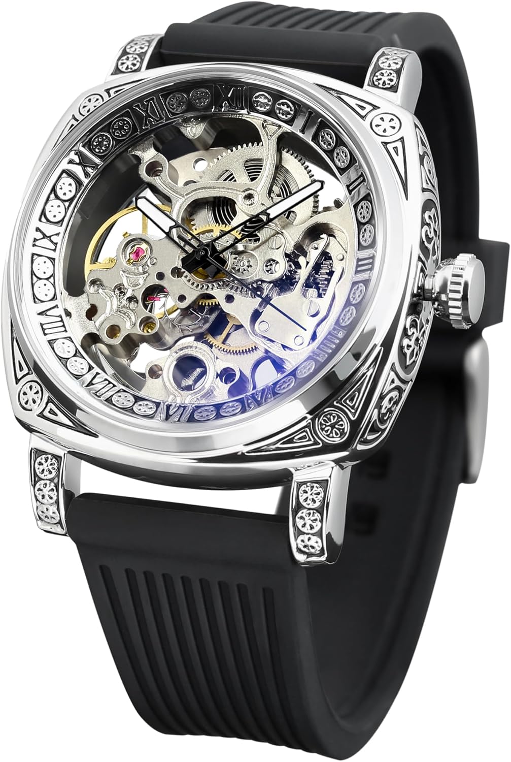Forsining Square Retro Mechanical Watch for Men - Luxurious Style