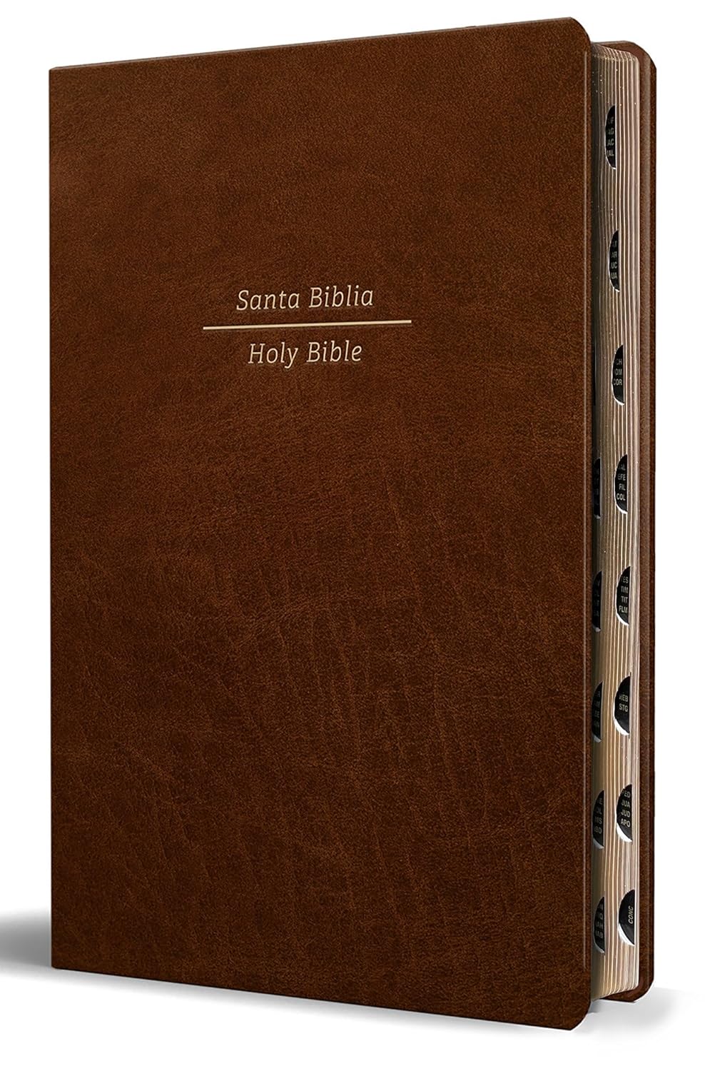 Bilingual Bible RVR 1960 Large Print Brown Leathersoft Edition