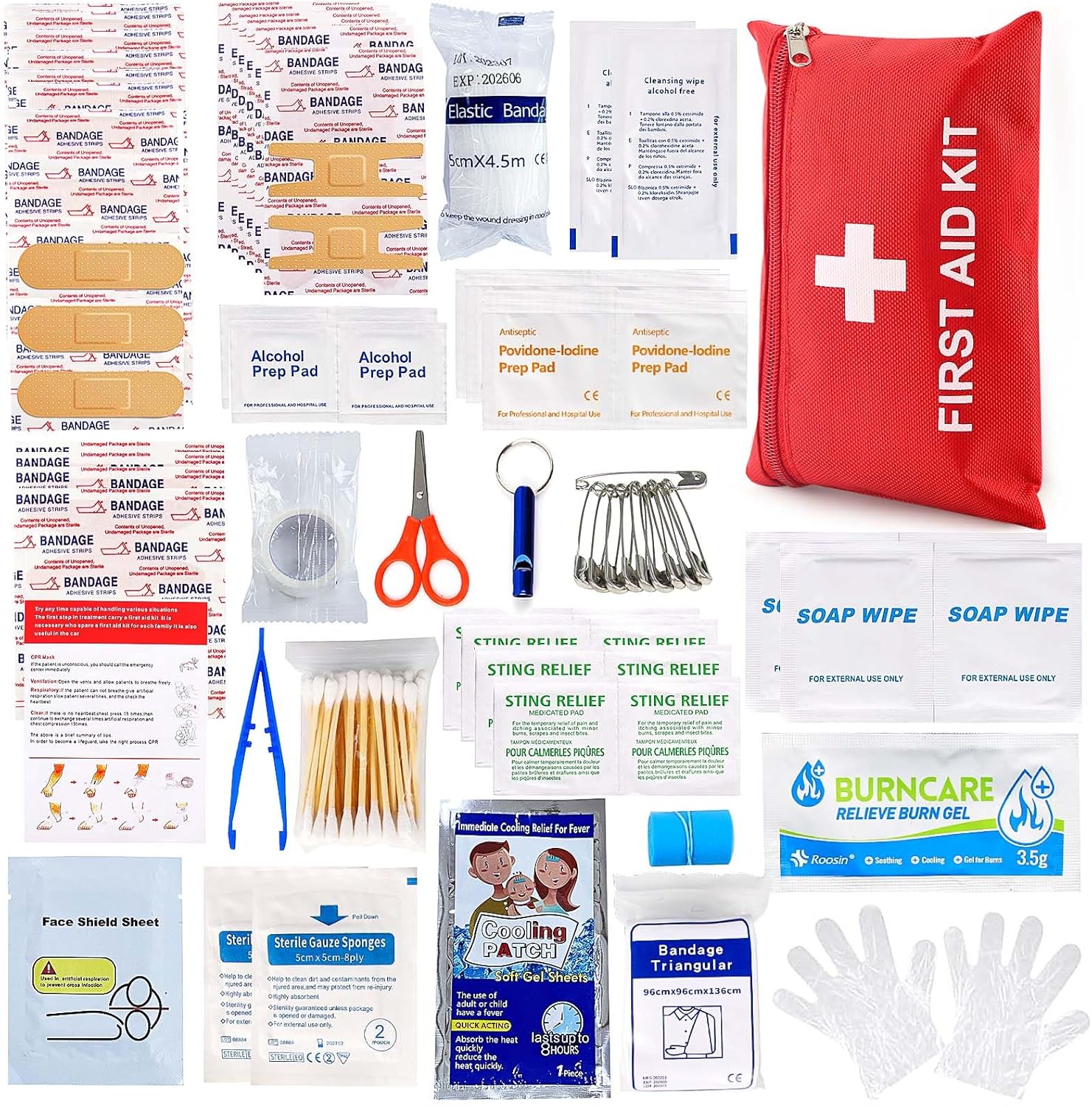 107 Piece Compact First Aid Kit for Home & Travel
