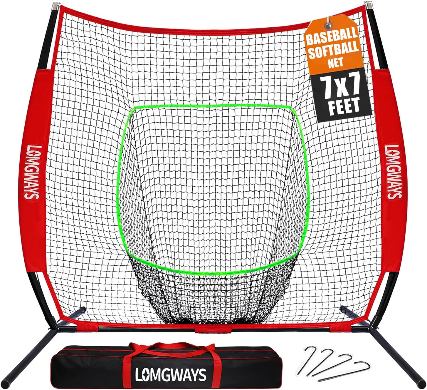 7x7ft Baseball Softball Net for Batting and Pitching Practice