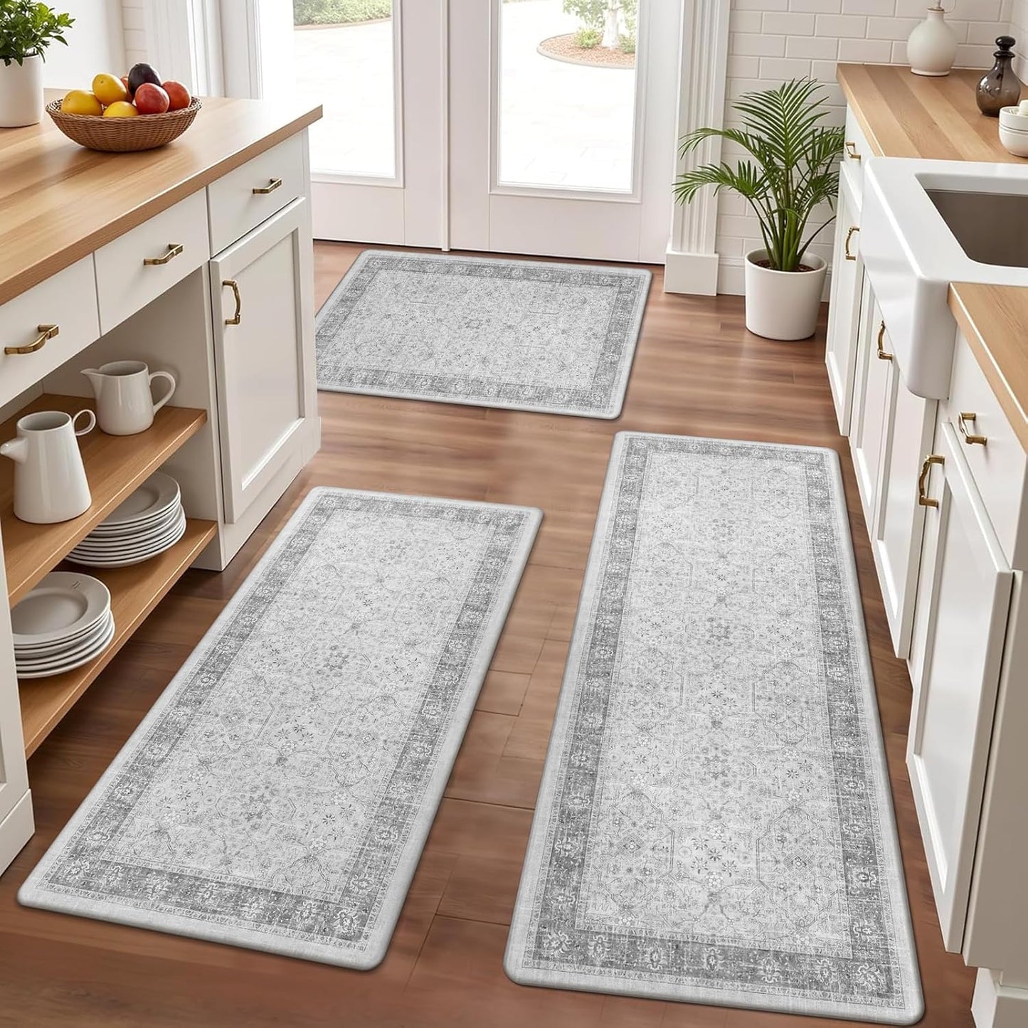 Pauwer Anti Fatigue Kitchen Mat Set of 3 for Comfort and Safety