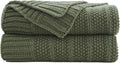 Olive Green Throw Blanket for Bed 60ftX80ft - Soft Cozy Knit