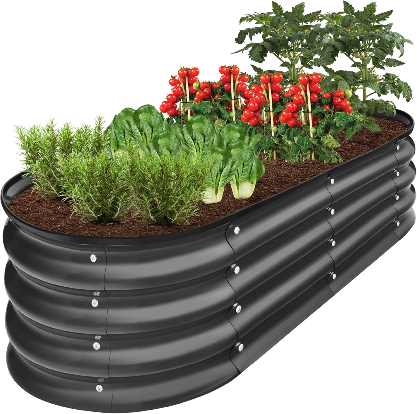 Outdoor Metal Raised Garden Bed for Vegetables and Flowers