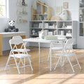 Children's Folding Square Table and Chairs Set, White - 5-Piece