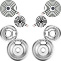 Electric Stove Burner Drip Pans and Replacement Burners - Fits 6ft