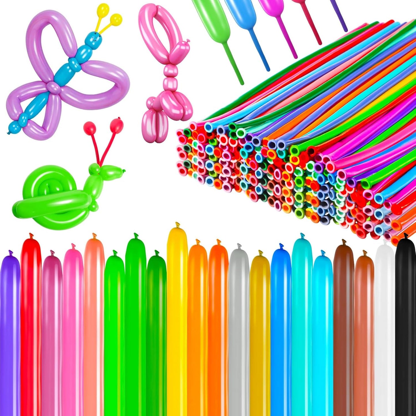 Lenwen 1000 Pcs Long Balloons for Parties, Clowns, and Events