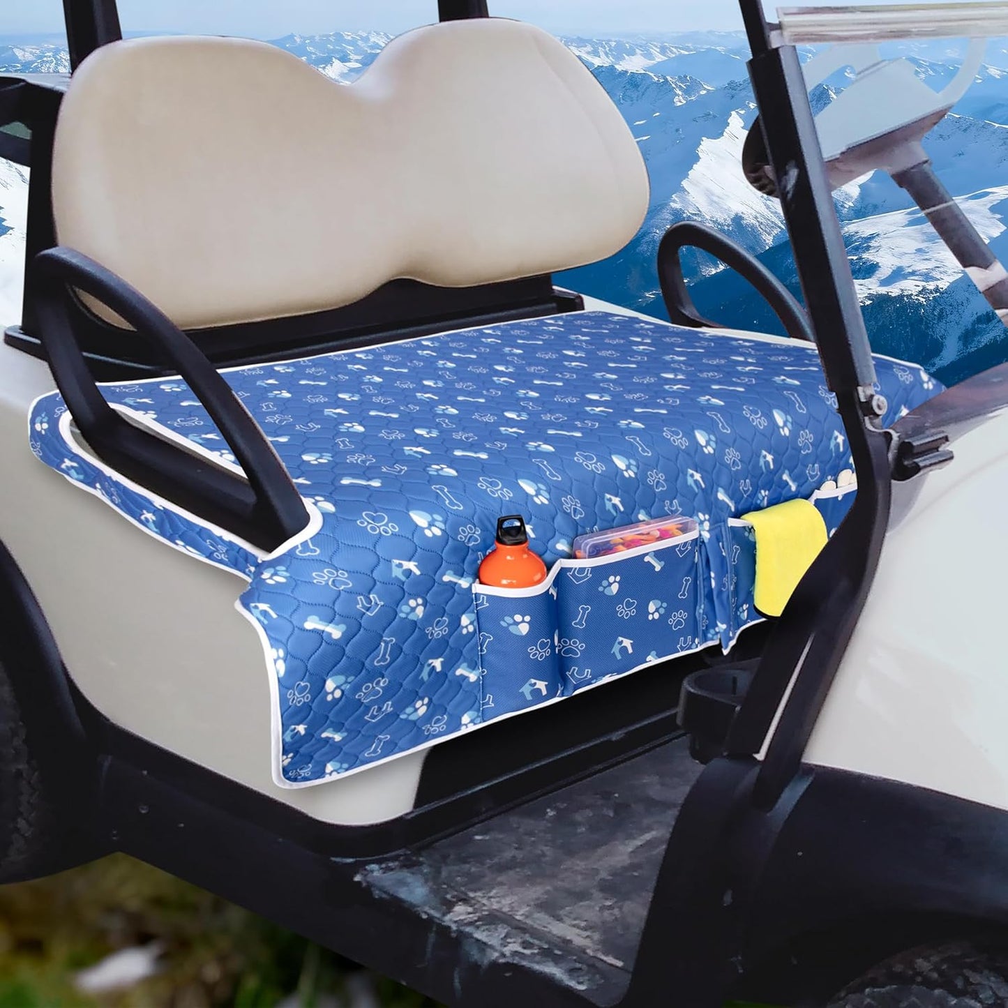Universal Golf Cart Seat Covers with Pockets for EZGO & More