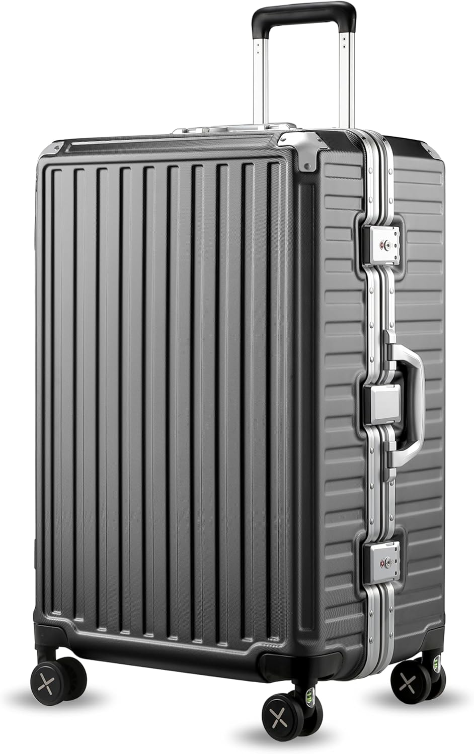 LUGGEX Aluminum Frame Luggage with Spinner Wheels for Travel