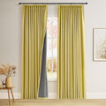 Pinch Pleated Linen 100% Blackout Curtains 84 in Length - Insulated