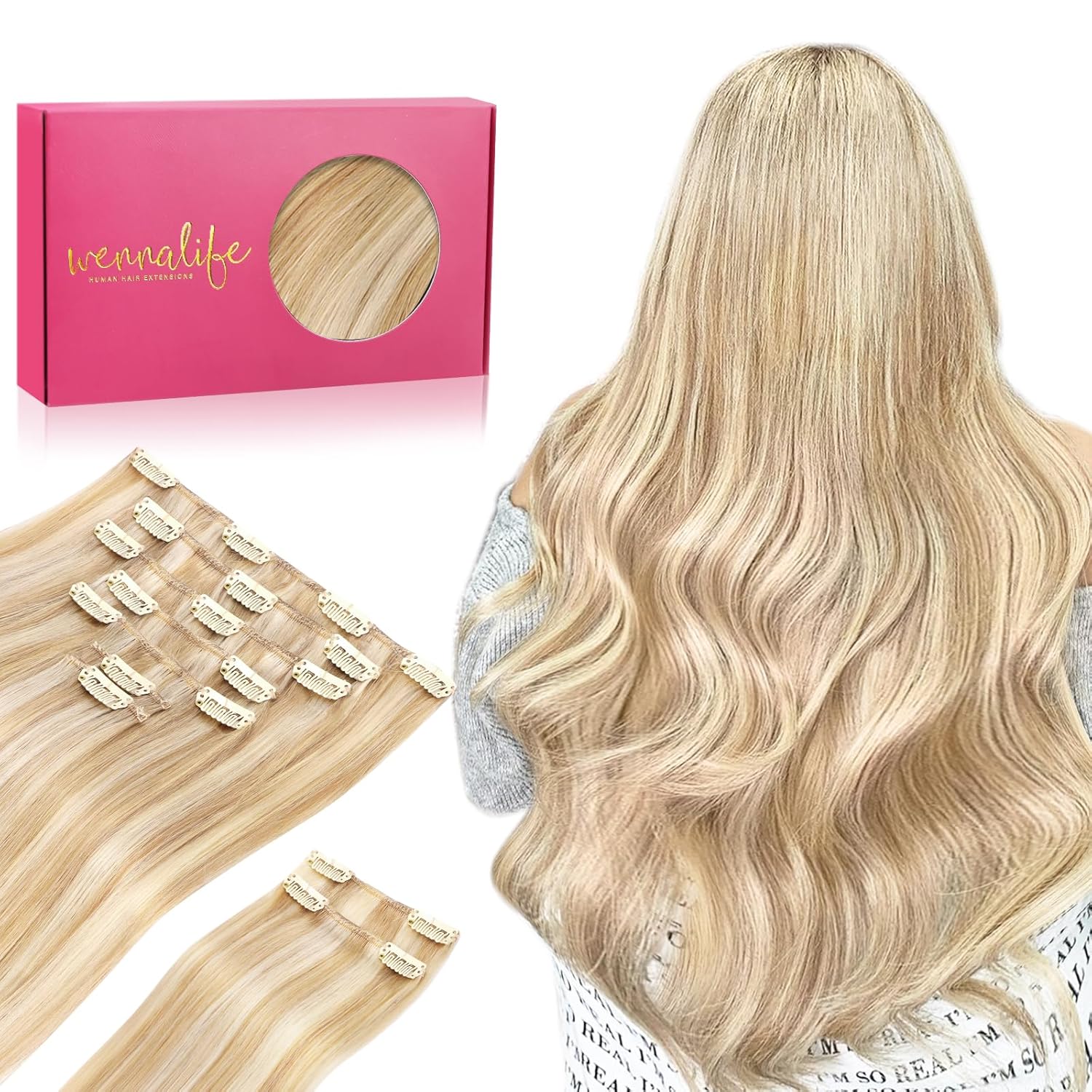 WENNALIFE Clip In Hair Extensions for Gorgeous Volume & Length
