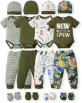 Newborn Baby Boy Girl Clothes Unisex Romper Pants Set 4-Pack - Soft