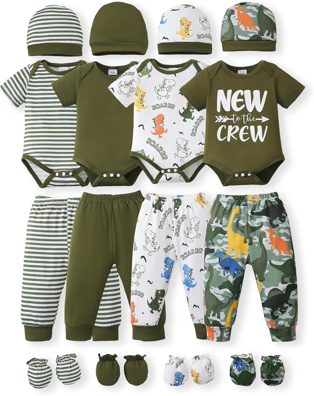 NZRVAWS Newborn Baby Boy Girl Clothes 4-Pack Outfit Set