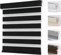 Zebra Blinds Black 28in x 75in Cordless Day & Night - No Drill