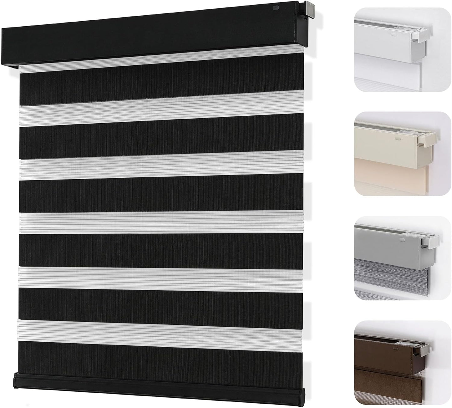 Joydeco No Drill Zebra Blinds for Windows - Cordless Shades
