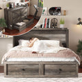 AMERLIFE Queen Murphy Bed with Storage & Charging Station - Space