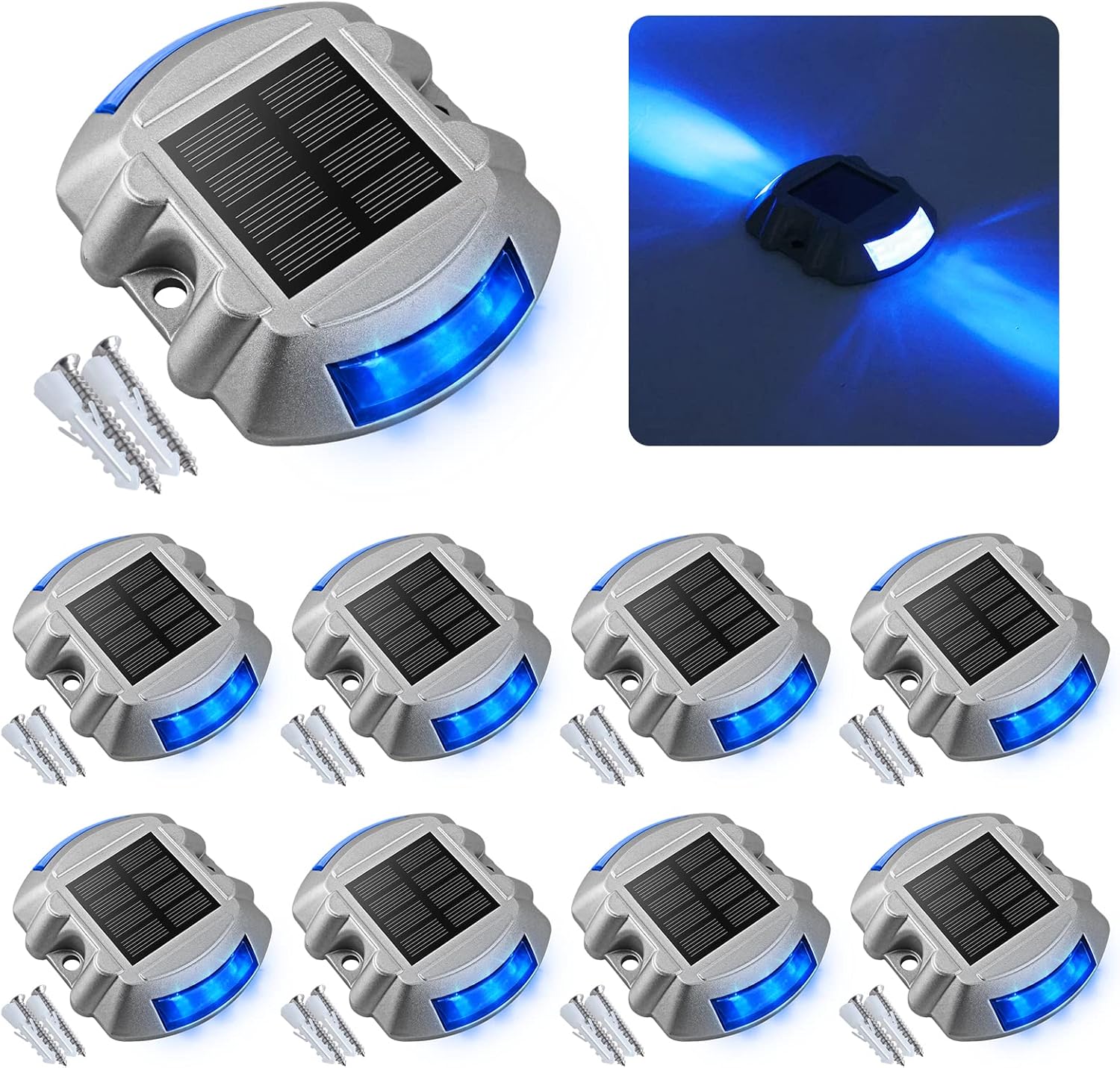 VOLISUN Solar Deck Lights - 8-Pack Waterproof Outdoor Step Lights