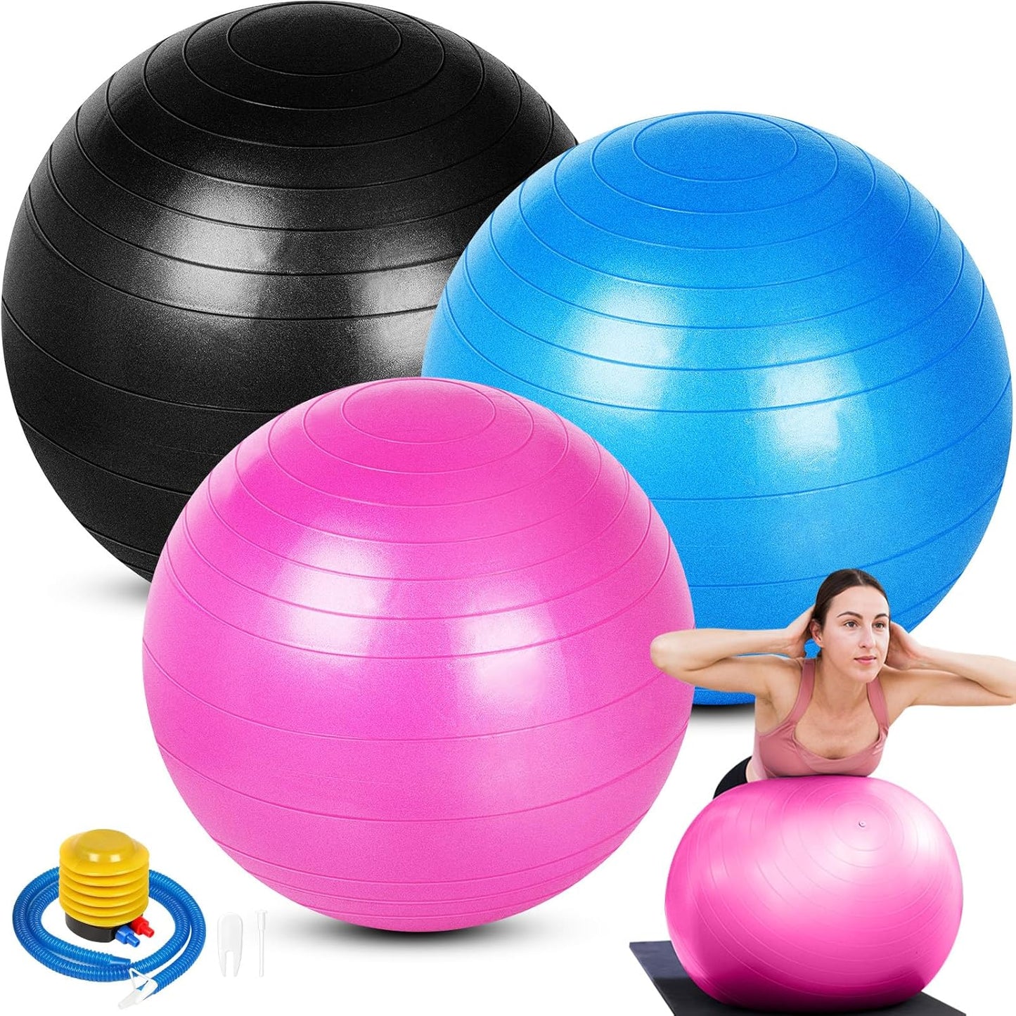 Honoson 3 Pcs Yoga Ball Set: Ultimate Fitness Trio