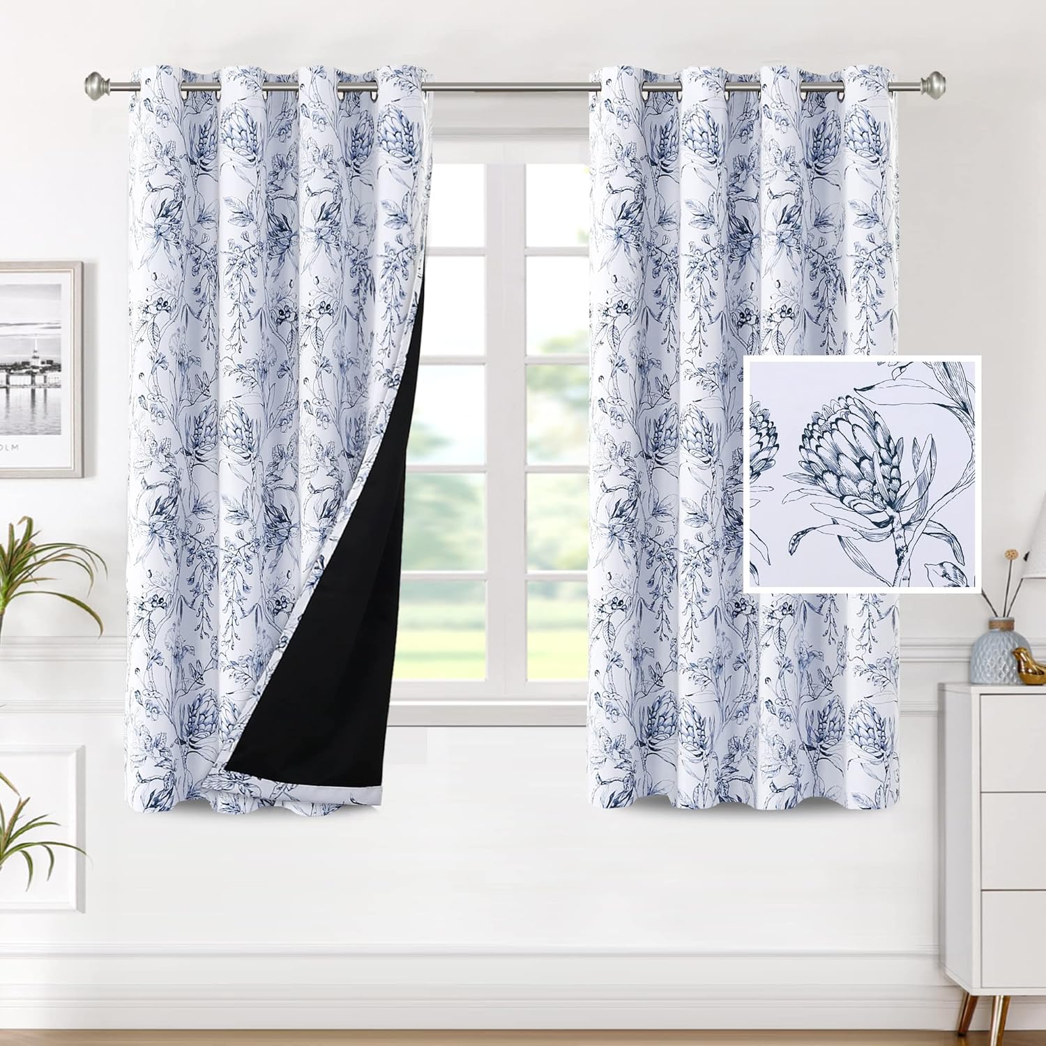 H.VERSAILTEX 100% Blackout Curtains for Living Room Decor