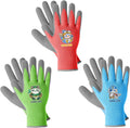 Kids Gardening Gloves 3 Pairs for Age 3-5 - Snug, Protective Fit