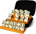 Dominos Set for Adults with 4 Racks - Compact Travel Case