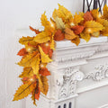 Realistic Fall Garland 6FT with Lights and Timer - Cozy Autumn Decor