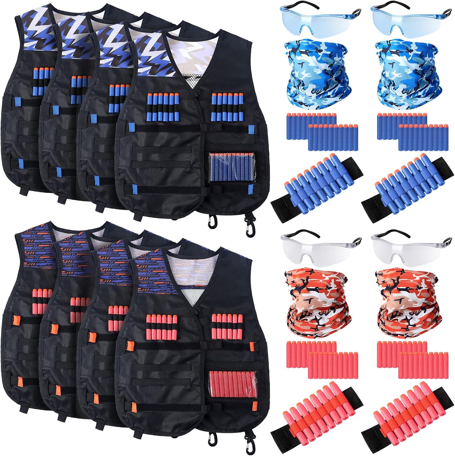 Sosation 16 Sets Kids Tactical Vest for Nerf Party Fun