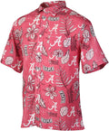 Mens College Sports Fan Hawaiian Vintage Floral Button Down - Soft