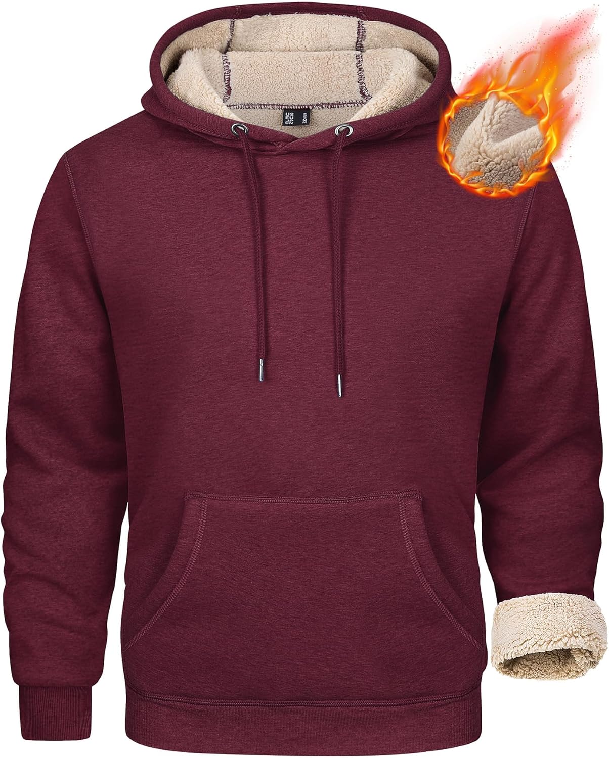 MAGCOMSEN Men's Heavy Hoodie Sherpa Fleece Lined Pullover