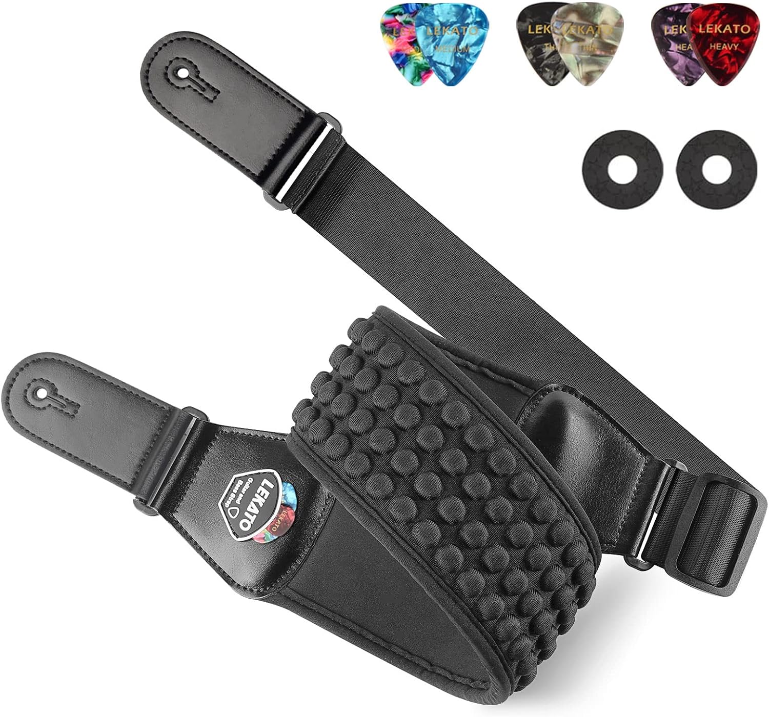 LEKATO 3 Wide Padded Guitar Strap - Comfort & Style