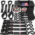 Vehiclex 1.5 in x 15 ft 4,400 lb Ratchet Tie Down Straps - Heavy Duty