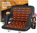 Heated Stadium Seat for Bleachers with Back Support and Wide Cushion