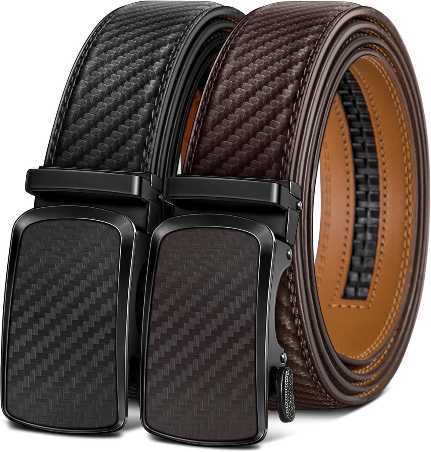 BULLIANT Men's Ratchet Belt 2 Pack for Perfect Fit and Style