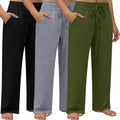 Neer 3 Pack Women's Plus Size Lounge Pants - Comfortable Wide Leg Yoga
