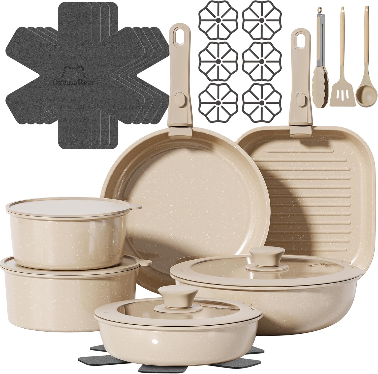 26 Pcs Non Stick Ceramic Cookware Set for Healthy Cooking