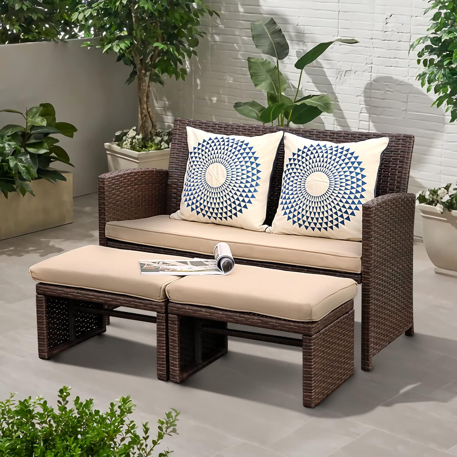 OC Orange-Casual Outdoor Loveseat Set for Relaxation and Style