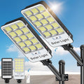 2000W Solar Street Lights Outdoor 2 Pack - Powerful 200,000 Lumens