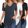 Ficerd 3 Pack Women's Short Sleeve Tunic Tops - Soft Summer Basics
