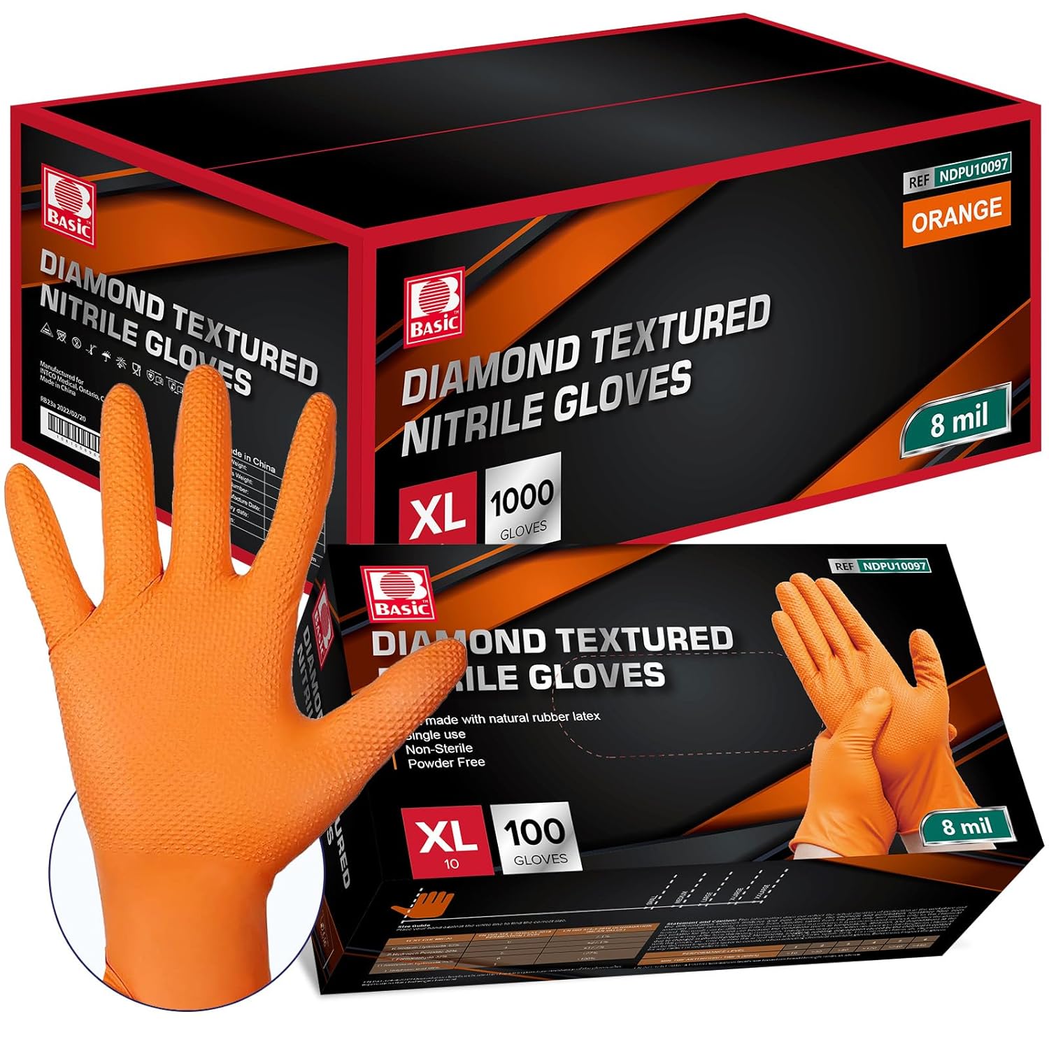 Heavy Duty Nitrile Gloves for Mechanics - 8 Mil Disposable Safety