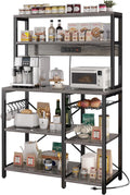 Charcoal Gray Bakers Rack with Power Outlet - Organize with Style!