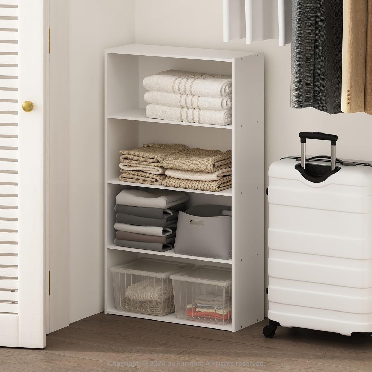 Furinno Reed 4-Tier Closet Organizer for Modern Storage Needs