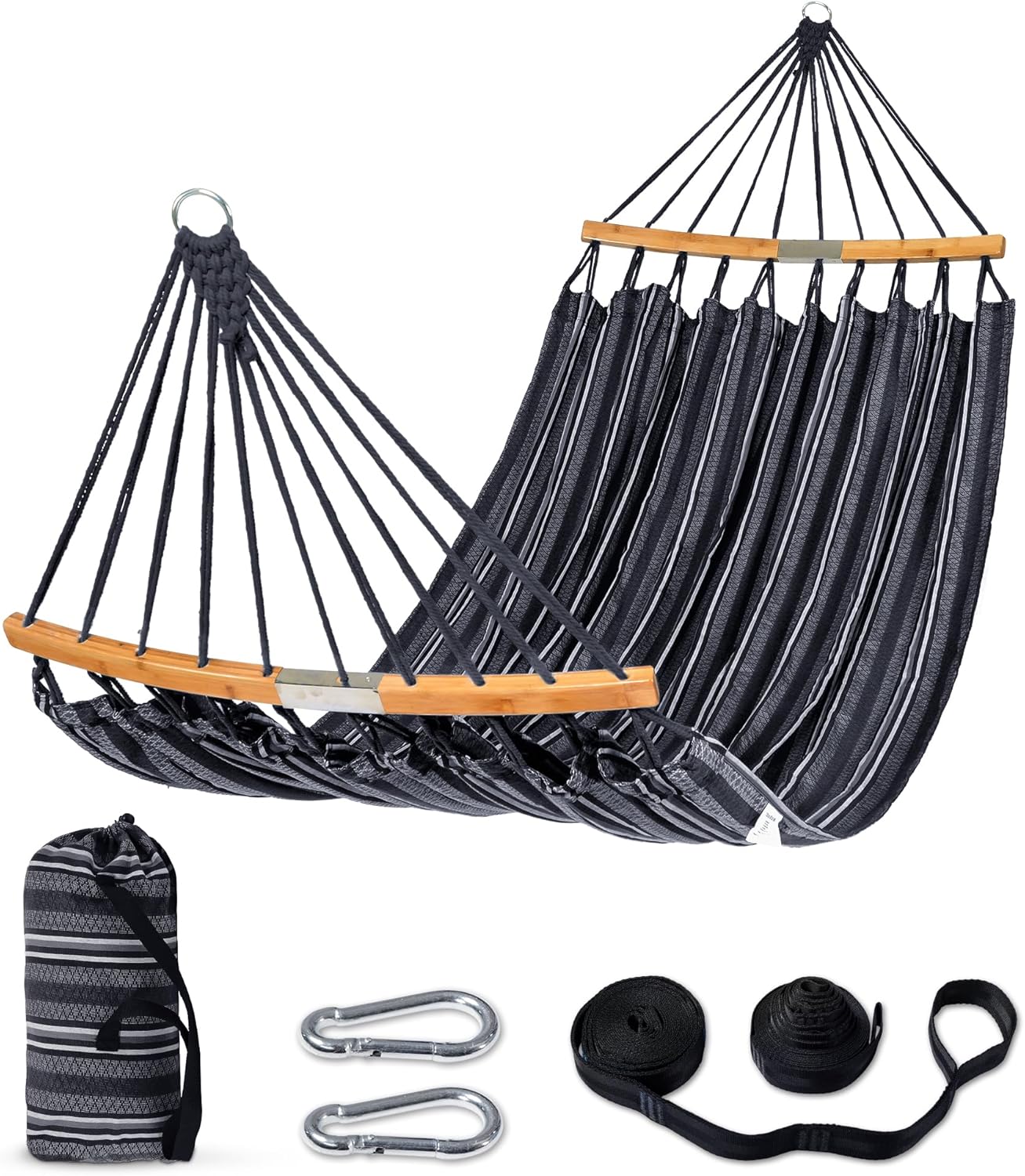 SUNCREAT Double Hammock with Curved Spreader Bar for Comfort