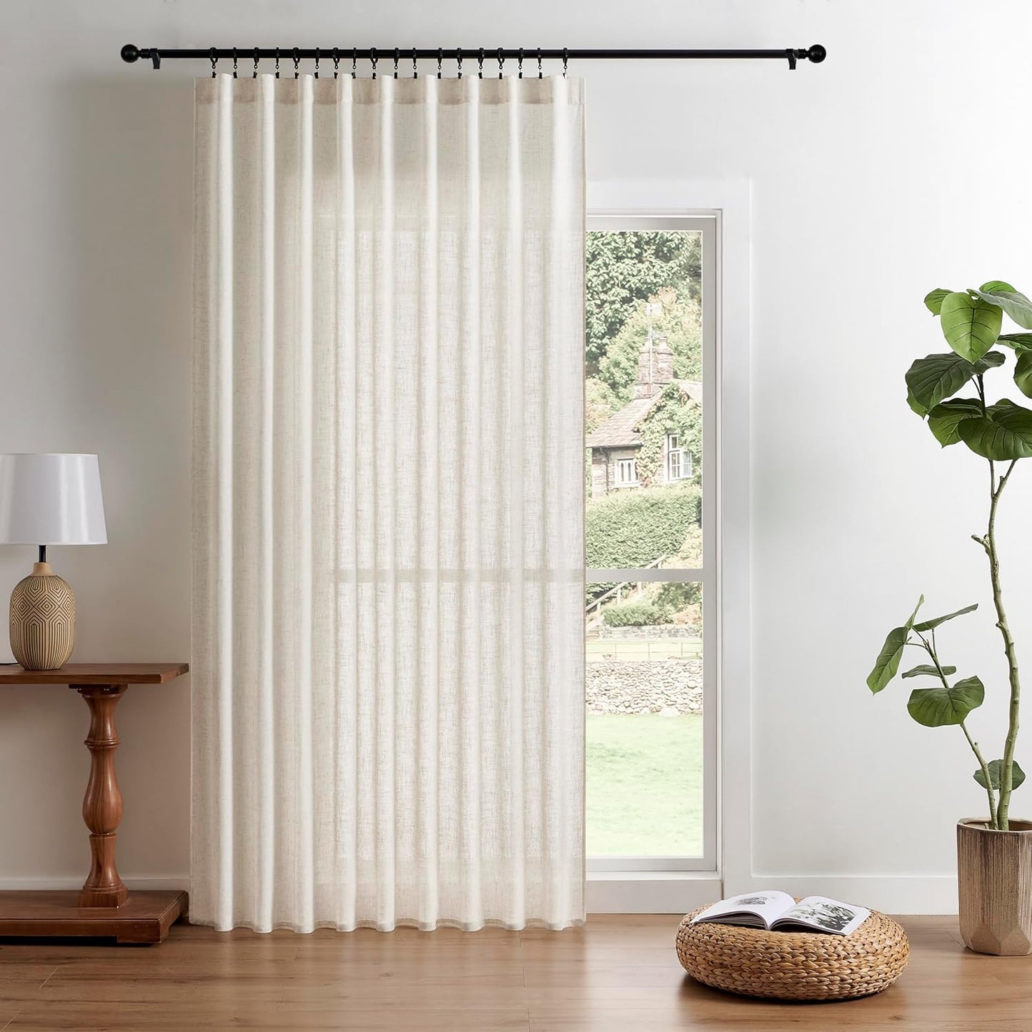 Joydeco Light Filtering Curtains 90 Inch Length for Living Room