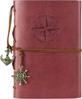 MALEDEN Leather Journal Refillable Classic Binder - Vintage Red