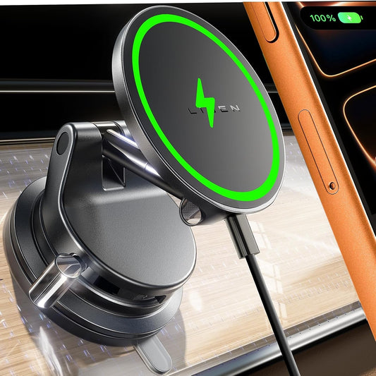 15W Magsafe Car Mount Charger for iPhone and Samsung Devices