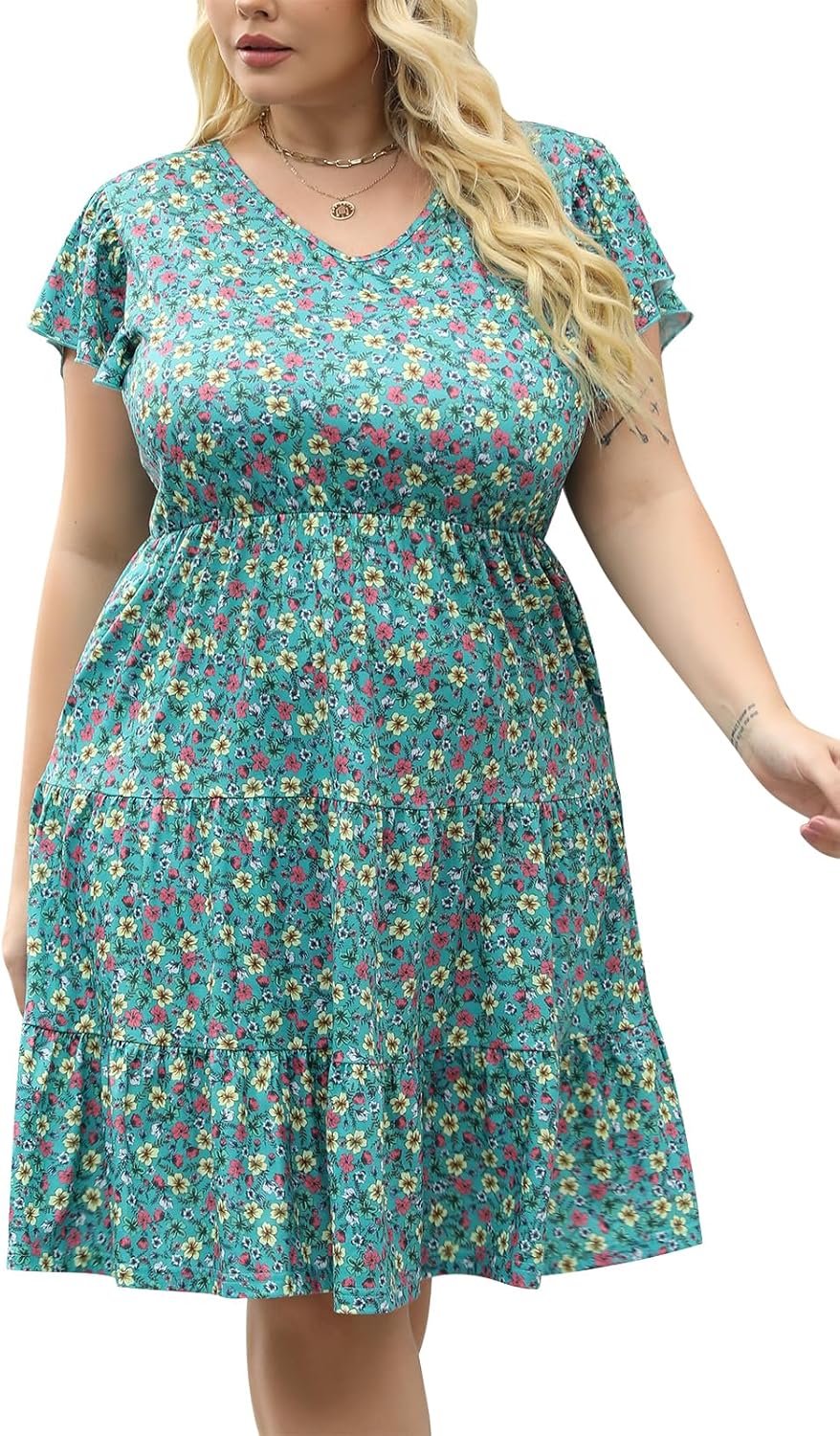 Celkuser Womens Plus Size Casual Summer Dresses with Pockets
